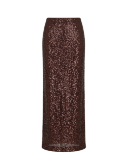 Gonna con paillettes marrone