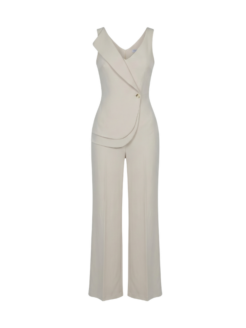 Tuta elegante doppio pannello beige