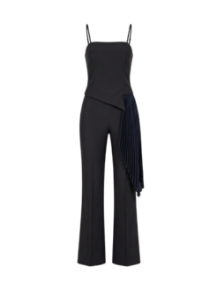 Tuta elegante con plissé asimmetrico