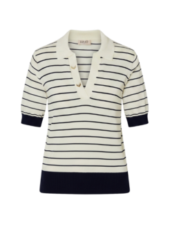 Polo a righe bianca
