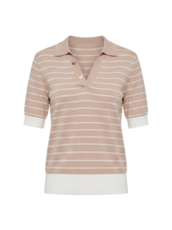 Polo a righe beige