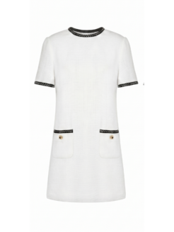 Vestito a maglia corto bianco