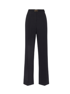 Pantalone in crêpe con bande in raso nero