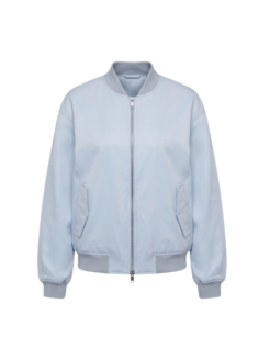 Giacca Satin Bomber azzurra