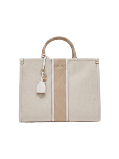 Borsa a mano jacquard beige