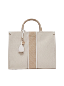 Borsa a mano jacquard beige