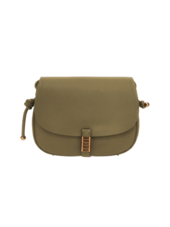 Borsa a tracolla Saddle con nodi verde scarabeo