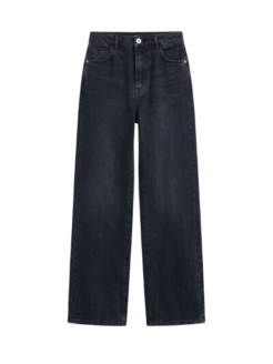 Jeans regular a vita alta effetto marmorizzato