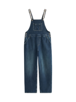 Salopette in denim con logo
