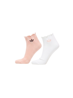 Calzini Ruffle Quarter rosa/bianchi