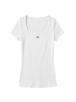 T-Shirt bianca scollo quadrato