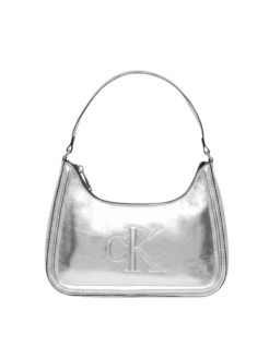 Borsa a spalla con monogramma in metallo