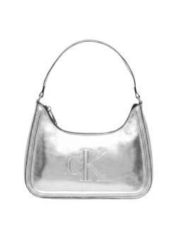 Borsa a spalla con monogramma in metallo