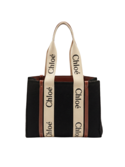 Borsa tote a tracolla nera/beige