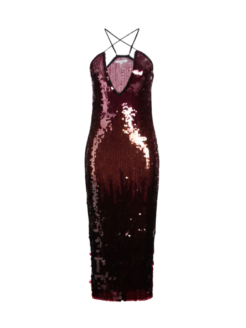Vestito bordeaux brillante