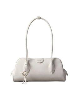 Borsa a spalla bianca con logo