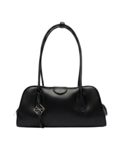 Borsa a spalla nera con logo