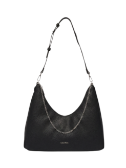 Borsa a spalla Hobo martellata nera
