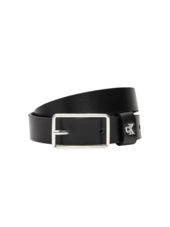 Cintura Square Buckle CK loop nera/argento