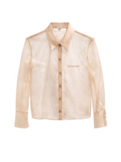 Camicia trasparente beige